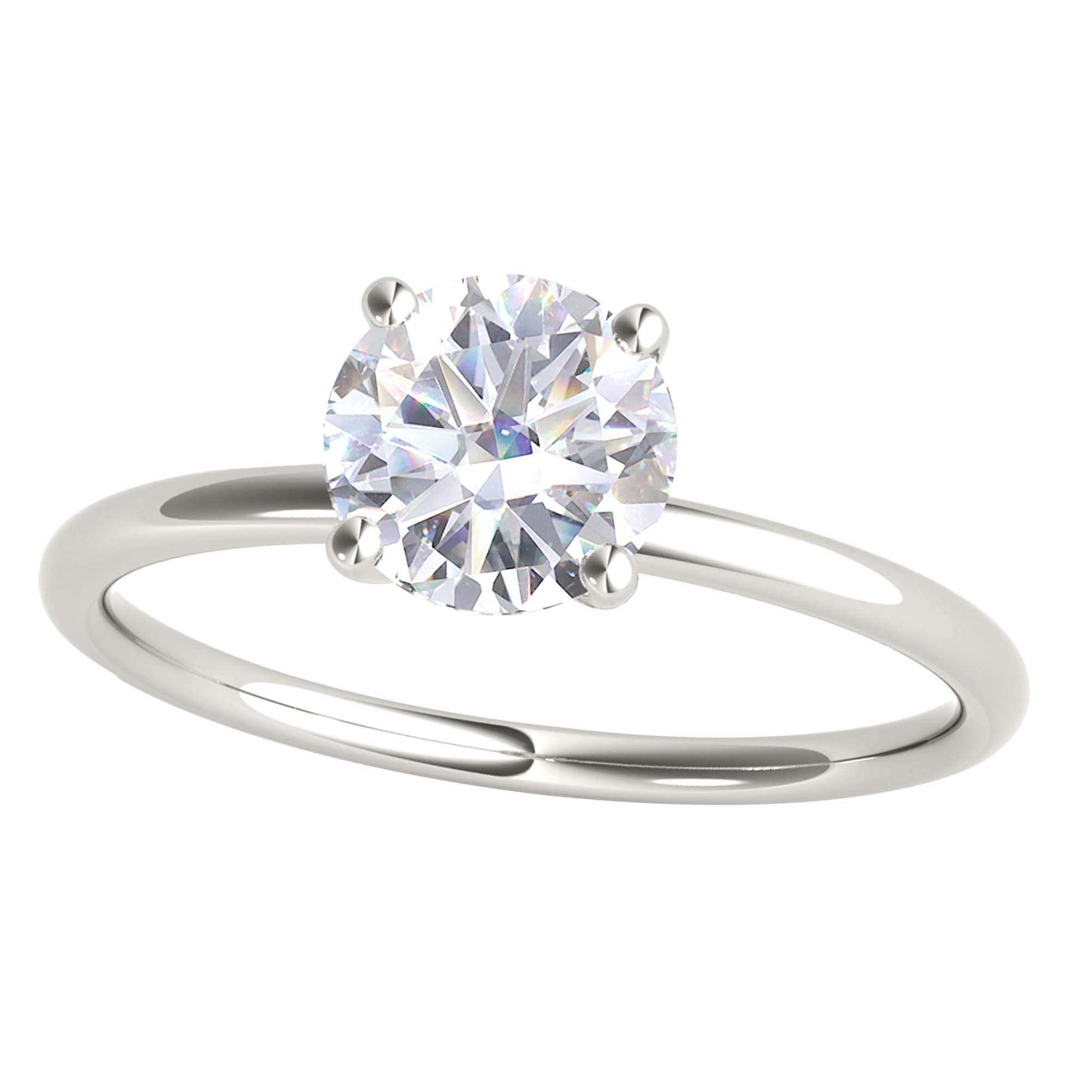 MAULI JEWELS 1.50 Carat Moissanite Diamond Engagement Ring In 14K Solid Rose White Yellow Gold