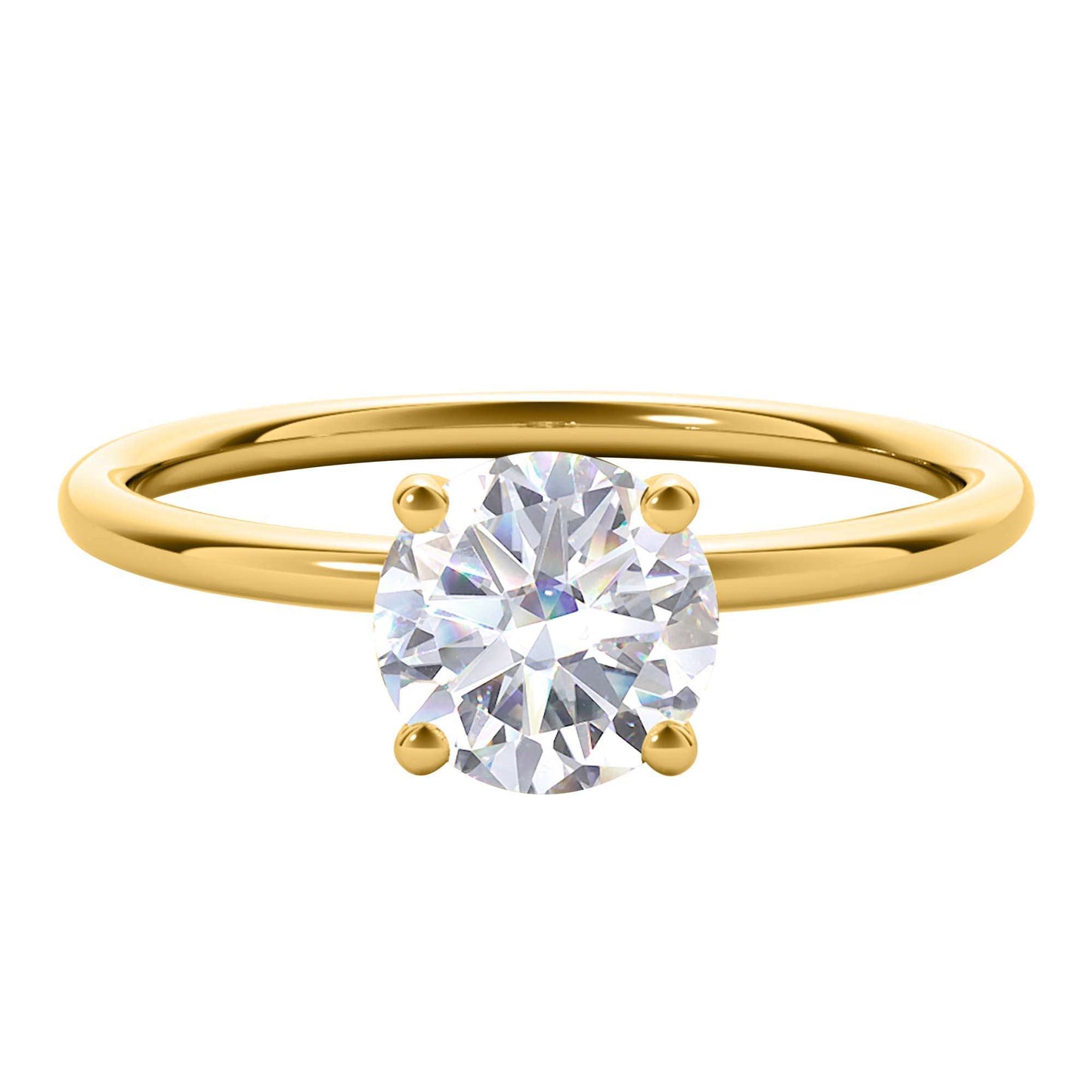 MAULI JEWELS 1.50 Carat Moissanite Diamond Engagement Ring In 14K Solid Rose White Yellow Gold