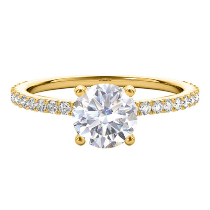 MAULI JEWELS 1.75 Carat Moissanite Natural Diamond Engagement Ring In 14K Solid Rose/White & Yellow Gold |