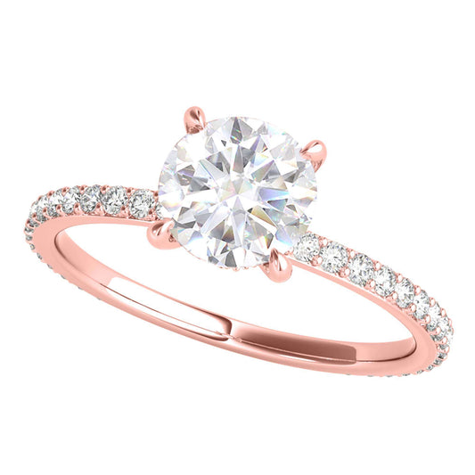 MAULI JEWELS 14K Rose/White/Yellow Gold 1.35 Carat Moissanite Diamond Engagement Ring | Mauli Jewels
