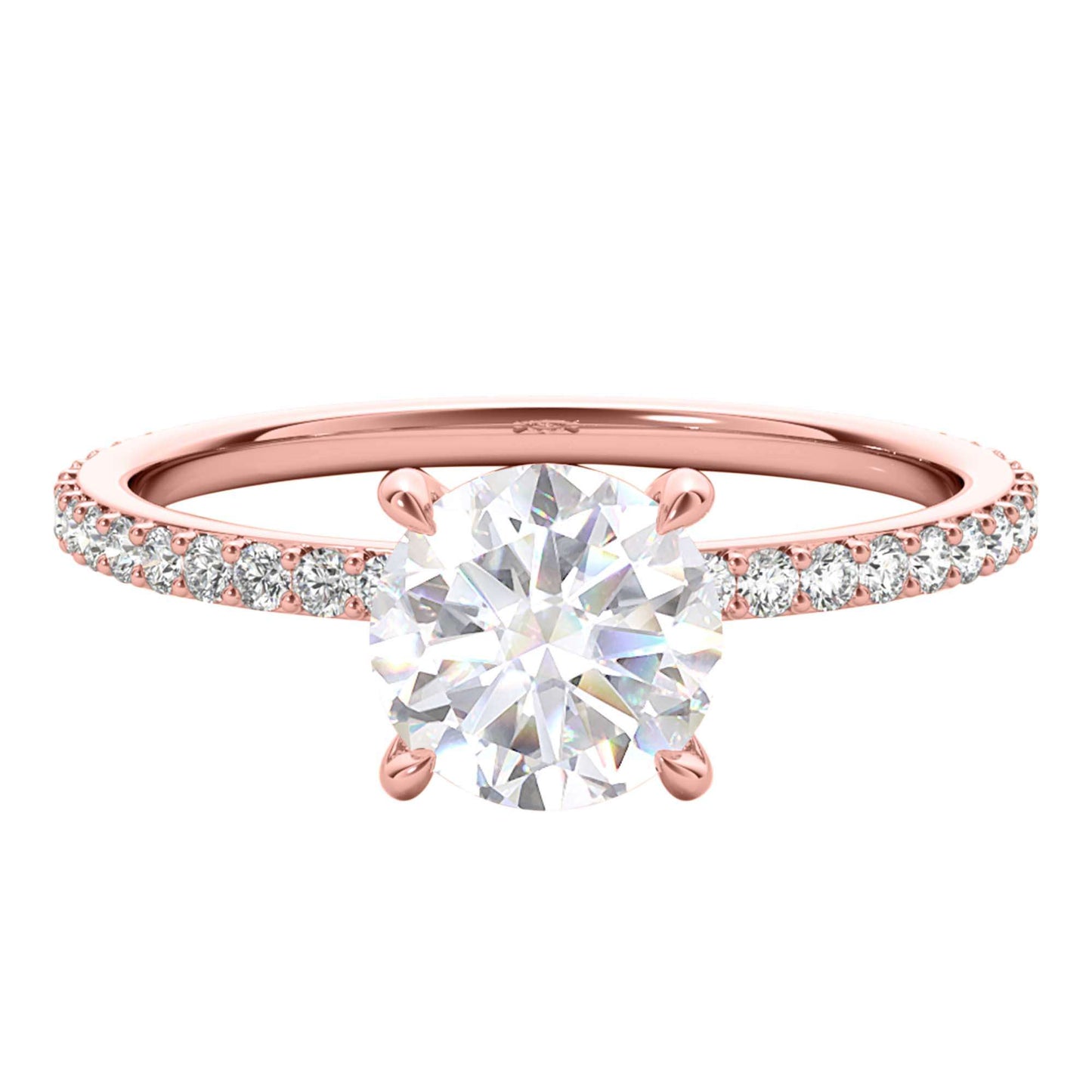 MAULI JEWELS 14K Rose/White/Yellow Gold 1.35 Carat Moissanite Diamond Engagement Ring |