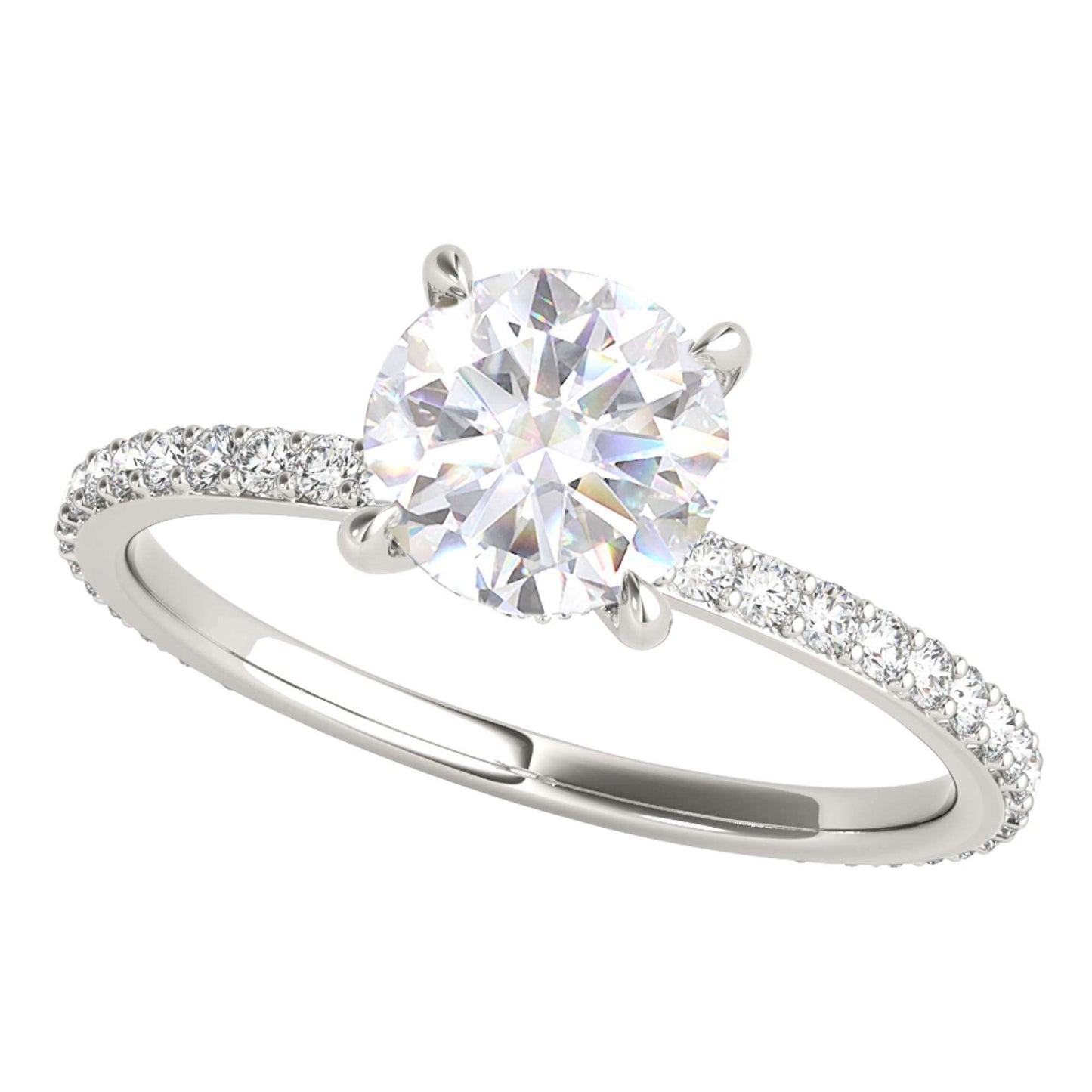 MAULI JEWELS 14K Rose/White/Yellow Gold 1.35 Carat Moissanite Diamond Engagement Ring |