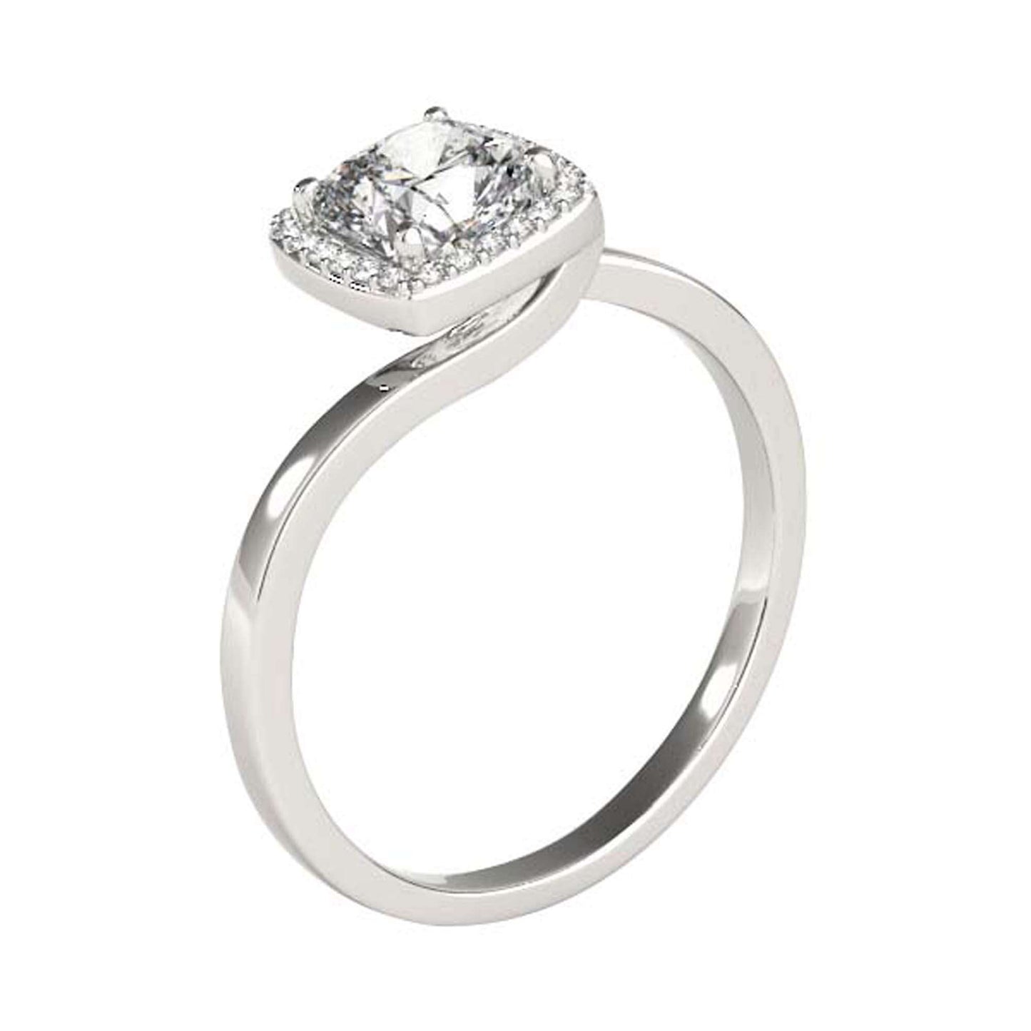 3.15 Carat Halo Moissanite & Natural Diamond Engagement Rings In 14K Rose White & Yellow Gold