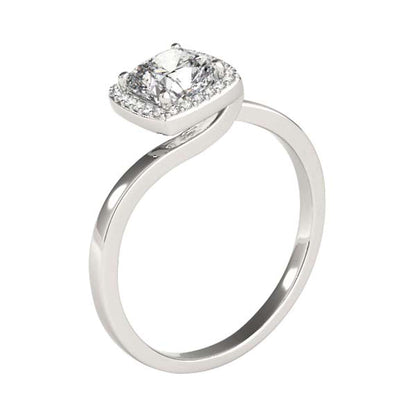 3.15 Carat Halo Moissanite & Natural Diamond Engagement Rings In 14K Rose White & Yellow Gold