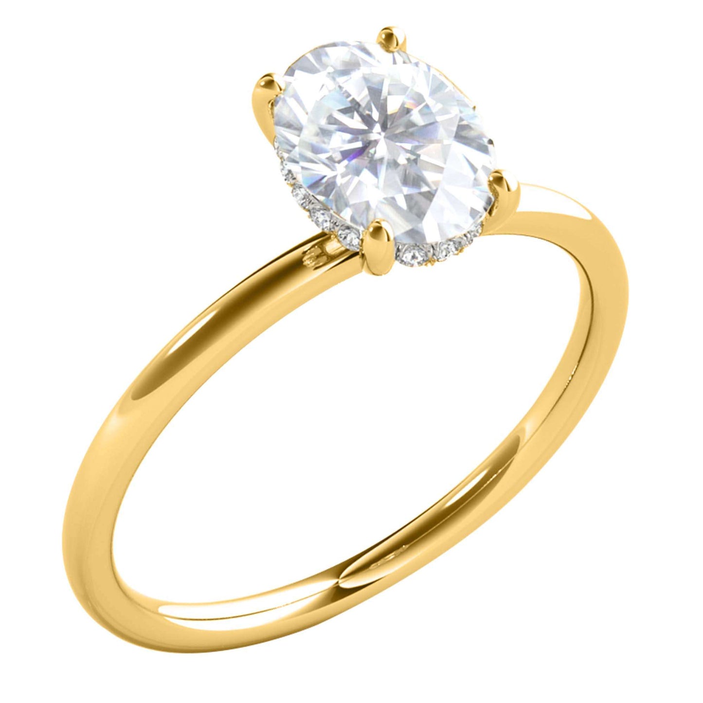 MAULI JEWELS 2.05 Carat G-H/ VS1 Oval Moissanite Diamond Engagement Ring In 10K Solid Rose White Yellow Gold