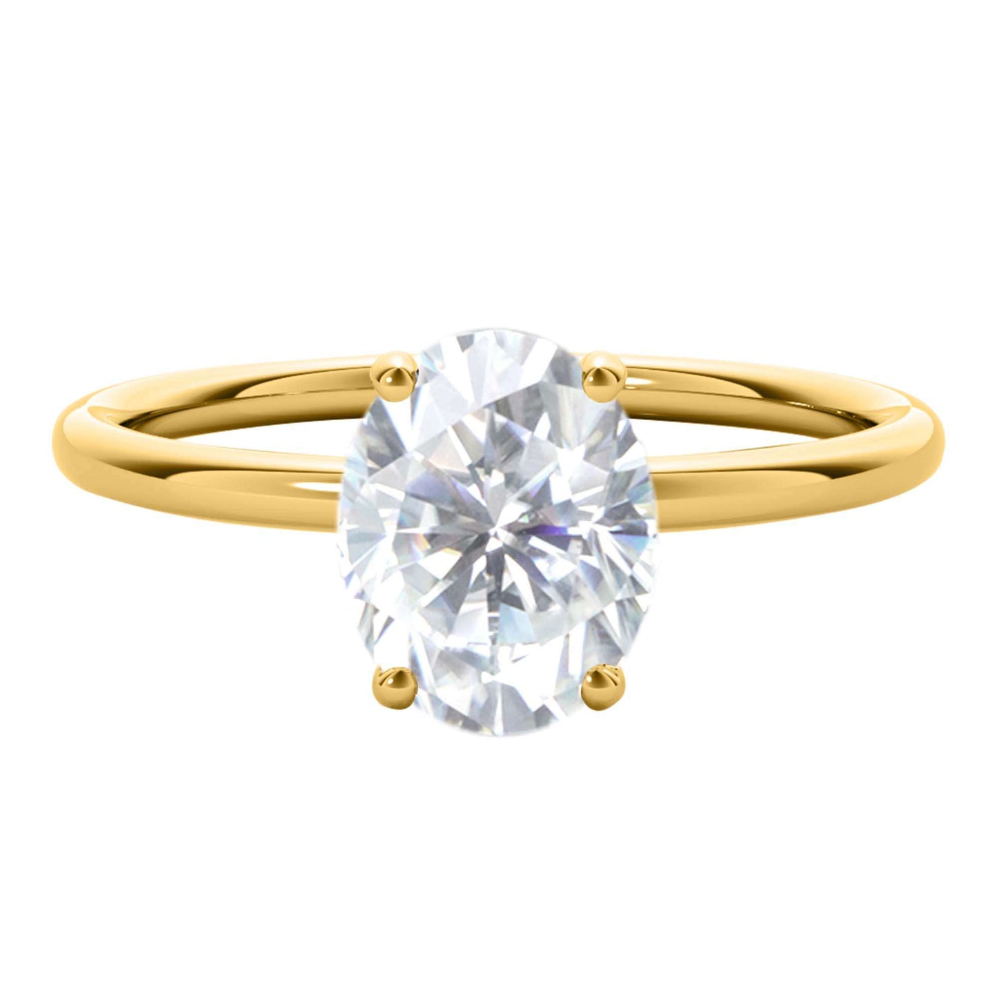 MAULI JEWELS G-H/ VS1, 1.05 Carat Oval Moissanite Natural Diamond Engagement Ring In 10K Solid Rose White Yellow Gold