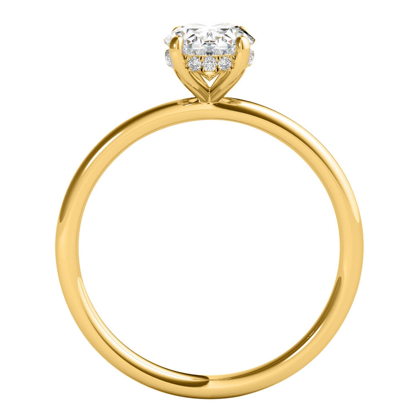 MAULI JEWELS G-H/VS1 1.05 Carat Oval Moissanite & Natural Diamond Engagement Ring in 10K Solid Rose, White, or Yellow Gold Mauli Jewels