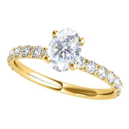 MAULI JEWELS 10K Rose White Yellow Gold 1.55 Carat Natural Diamond Moissanite Engagement Rings