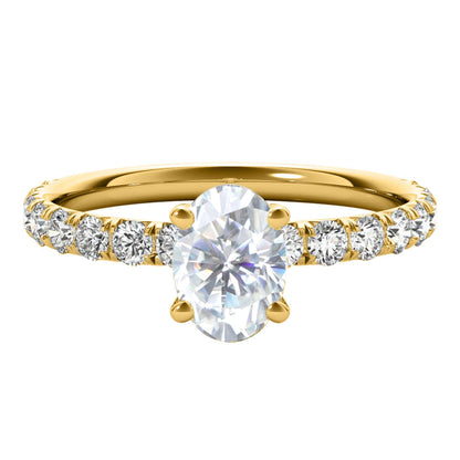 MAULI JEWELS 10K Rose White Yellow Gold 1.55 Carat Natural Diamond Moissanite Engagement Rings