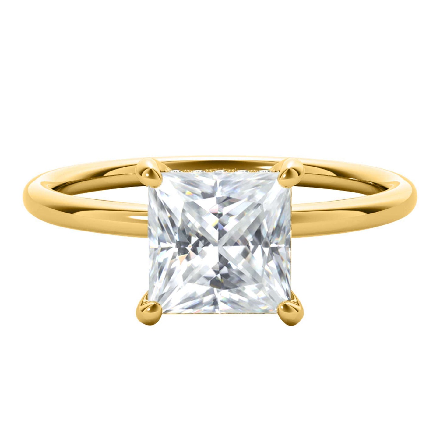 MAULI JEWELS 1.30 Carat Moissanite Natural Diamond 14K Solid Rose White Yellow Gold Solitaire Engagement Rings