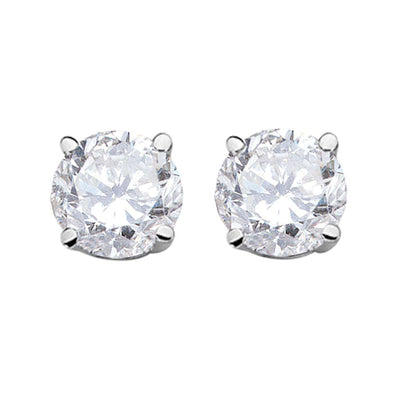 0.20 Carat White Diamond Stud / Martini / Leverback Earrings In 14K Solid White Gold