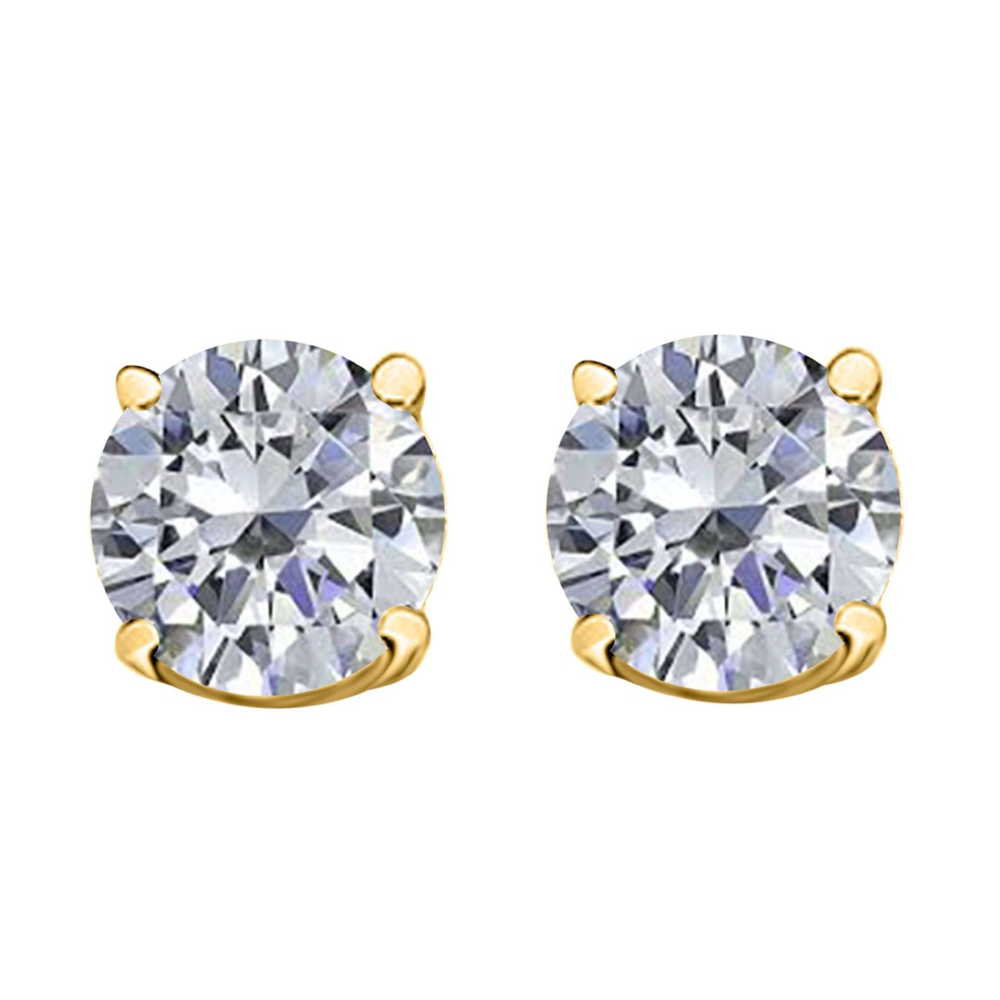 IGL Certified 0.75 Carat White Diamond Stud Earrings For Women In 14K White & Yellow Gold With Secure Push Back