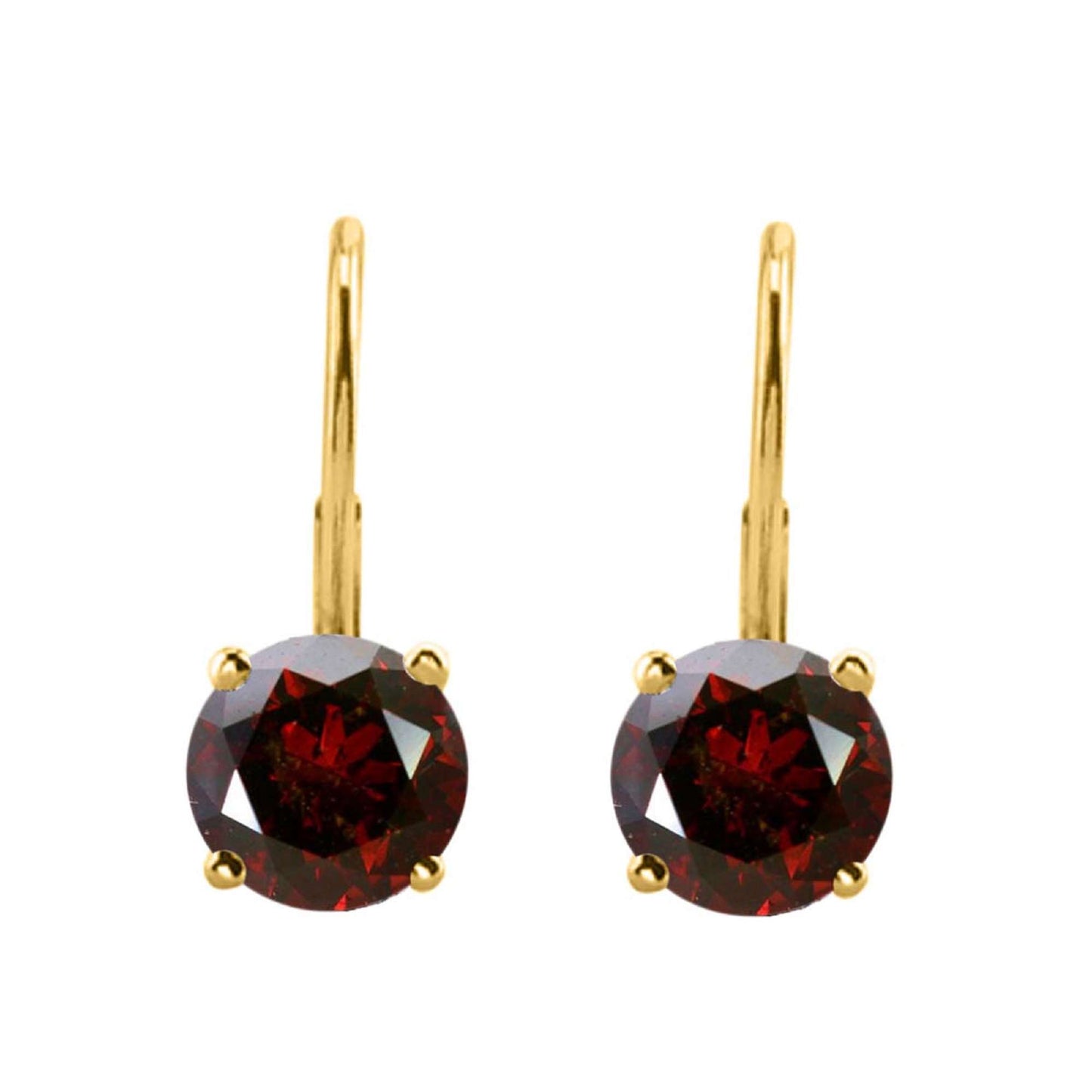 Red Diamond Dangle Leverback Earrings for Women In 14K Rose White & Yellow Gold