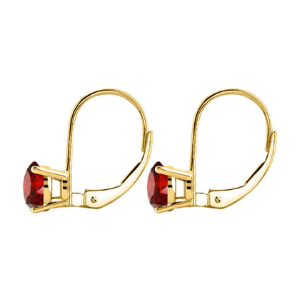 Red Diamond Dangle Leverback Earrings for Women In 14K Rose White & Yellow Gold