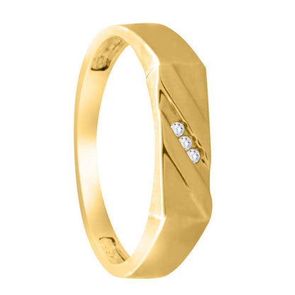 MAULIJEWELS 0.03 Carat Natural Diamond Engagement Wedding Ring for Men in 10K White and Yellow Gold (H-I / I1-I2)