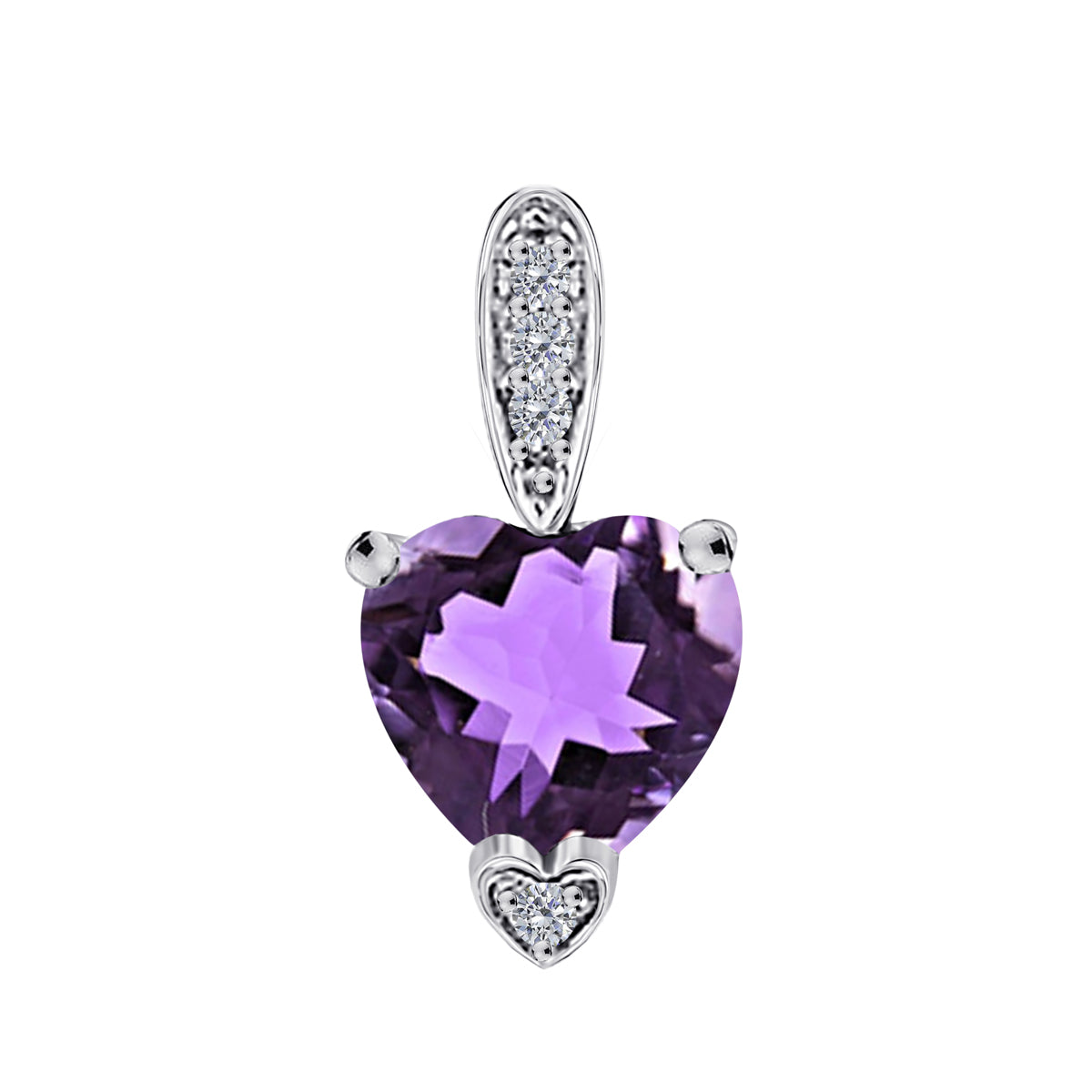 MauliJewels 1.18 Carat Heart Shape Gemstone and Lab Grown Diamond Pendant Necklace for Women in 10K White and Yellow Gold with 18 Inch Gold Plated Chain - Mauli Jewels