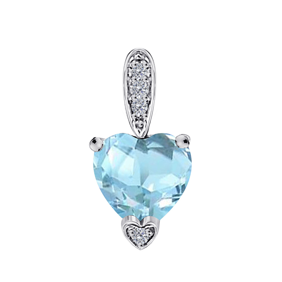 MauliJewels 1.18 Carat Heart Shape Gemstone and Lab Grown Diamond Pendant Necklace for Women in 10K White and Yellow Gold with 18 Inch Gold Plated Chain - Mauli Jewels
