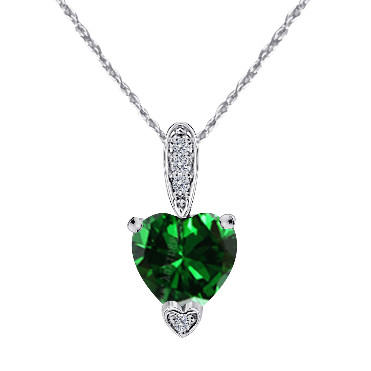 MauliJewels 1.18 Carat Heart Shape Gemstone and Lab Grown Diamond Pendant Necklace for Women in 10K White and Yellow Gold with 18 Inch Gold Plated Chain - Mauli Jewels