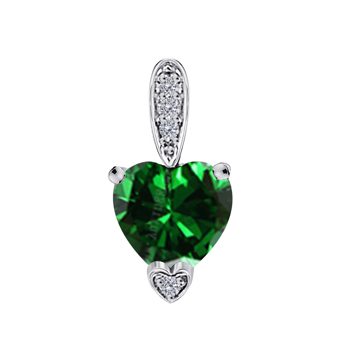 MauliJewels 1.18 Carat Heart Shape Gemstone and Lab Grown Diamond Pendant Necklace for Women in 10K White and Yellow Gold with 18 Inch Gold Plated Chain - Mauli Jewels