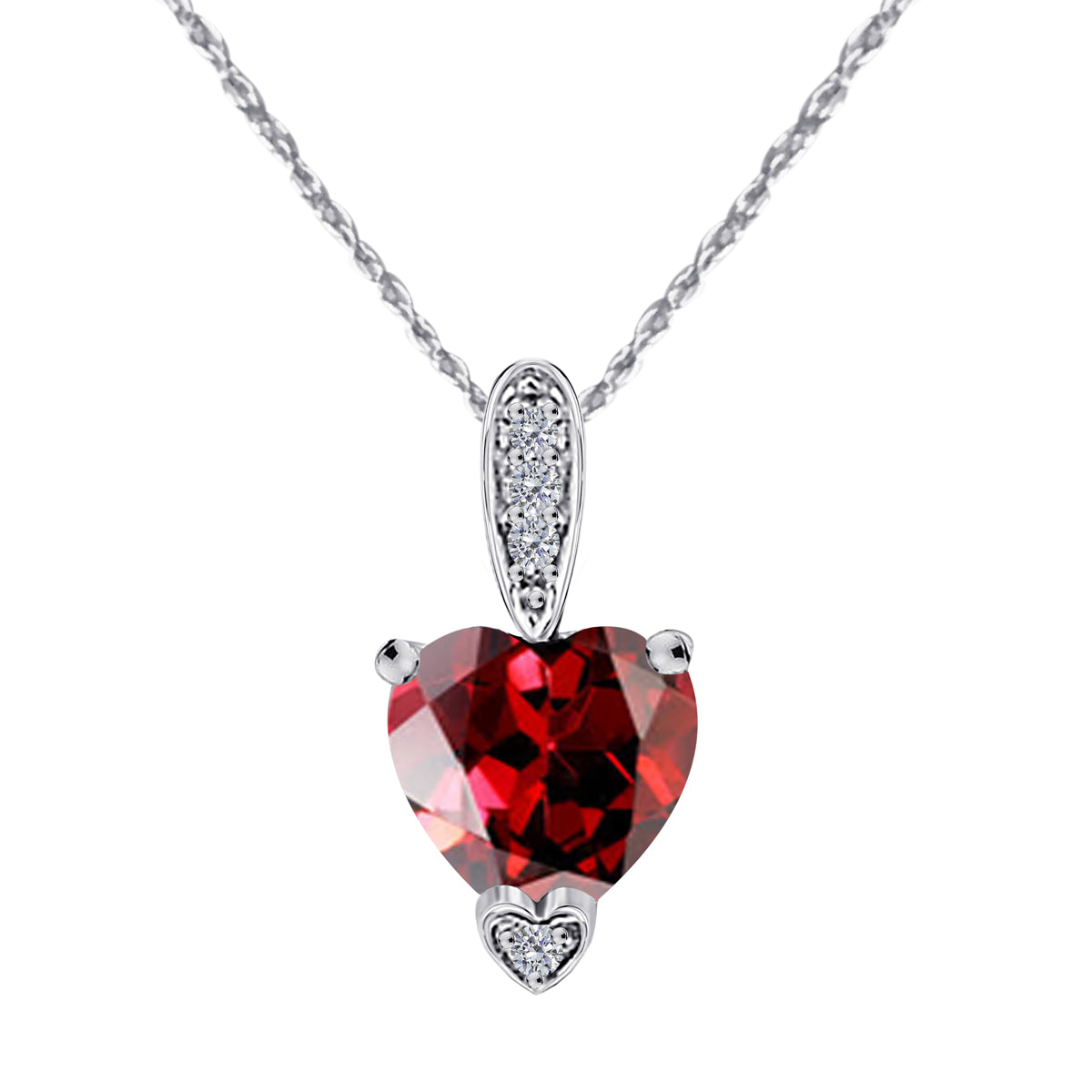 MauliJewels 1.18 Carat Heart Shape Gemstone and Lab Grown Diamond Pendant Necklace for Women in 10K White and Yellow Gold with 18 Inch Gold Plated Chain - Mauli Jewels