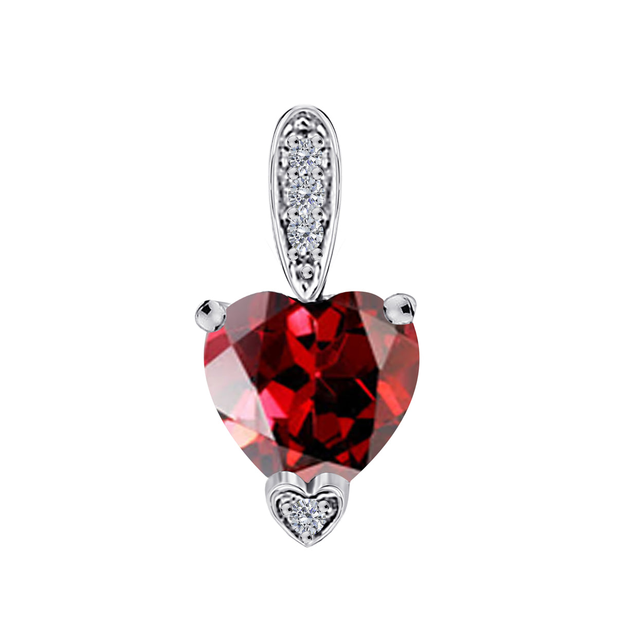 MauliJewels 1.18 Carat Heart Shape Gemstone and Lab Grown Diamond Pendant Necklace for Women in 10K White and Yellow Gold with 18 Inch Gold Plated Chain - Mauli Jewels