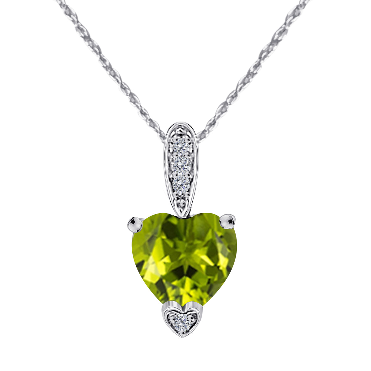 MauliJewels 1.18 Carat Heart Shape Gemstone and Lab Grown Diamond Pendant Necklace for Women in 10K White and Yellow Gold with 18 Inch Gold Plated Chain - Mauli Jewels