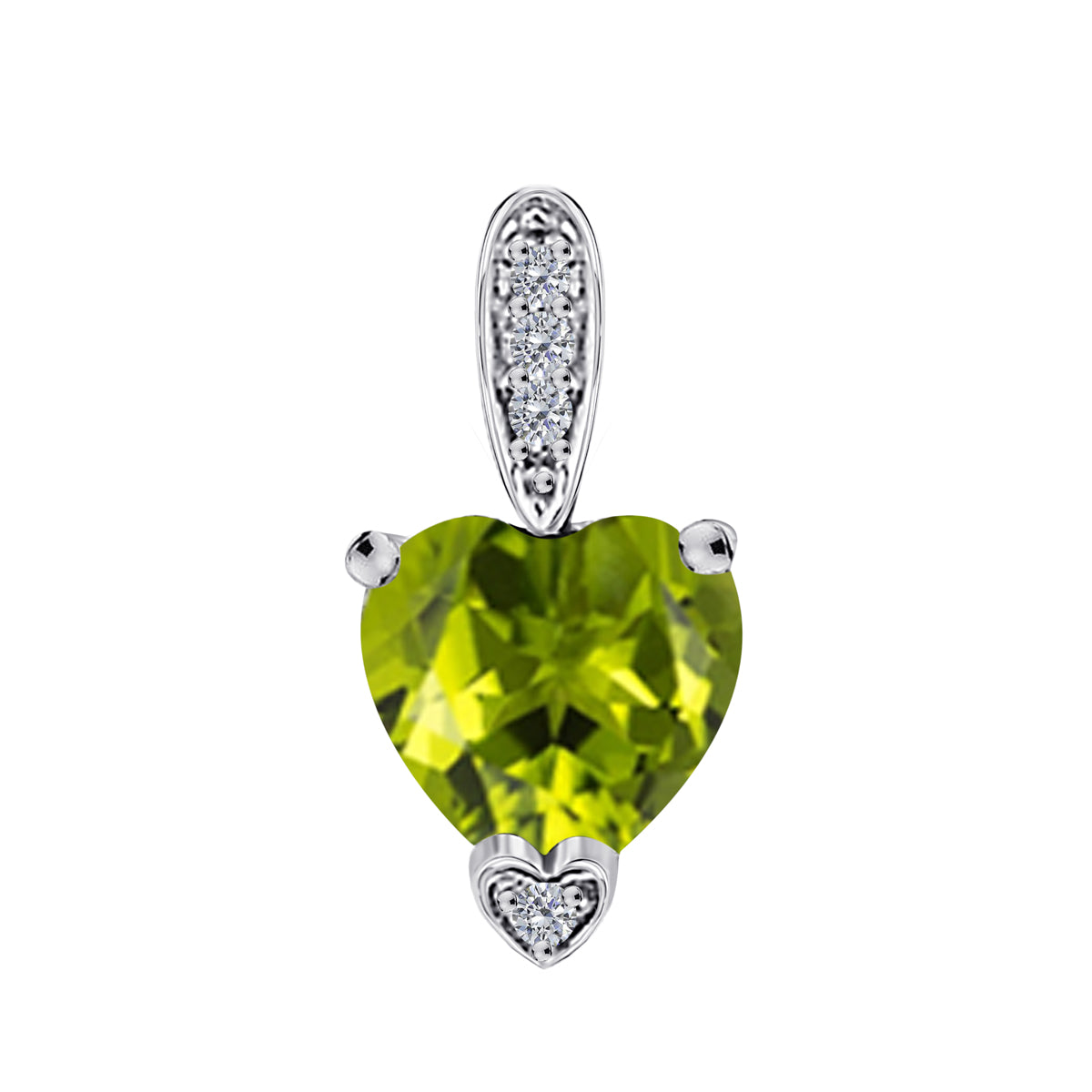 MauliJewels 1.18 Carat Heart Shape Gemstone and Lab Grown Diamond Pendant Necklace for Women in 10K White and Yellow Gold with 18 Inch Gold Plated Chain - Mauli Jewels