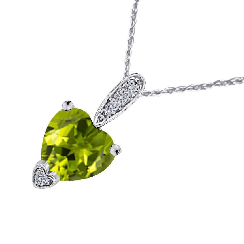 MauliJewels 1.18 Carat Heart Shape Gemstone and Lab Grown Diamond Pendant Necklace for Women in 10K White and Yellow Gold with 18 Inch Gold Plated Chain - Mauli Jewels