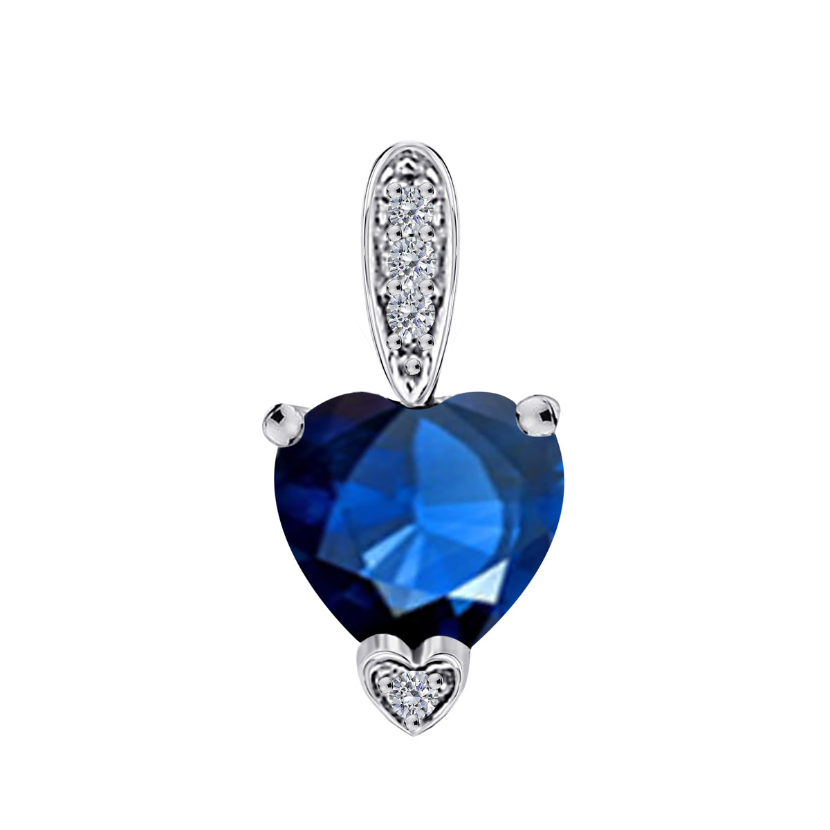MauliJewels 1.18 Carat Heart Shape Gemstone and Lab Grown Diamond Pendant Necklace for Women in 10K White and Yellow Gold with 18 Inch Gold Plated Chain - Mauli Jewels