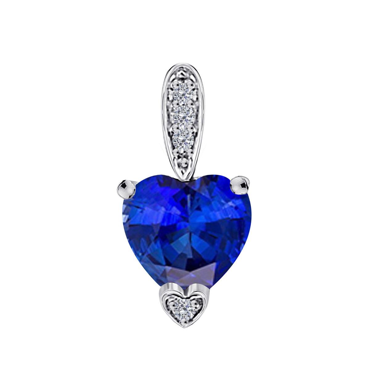MauliJewels 1.18 Carat Heart Shape Gemstone and Lab Grown Diamond Pendant Necklace for Women in 10K White and Yellow Gold with 18 Inch Gold Plated Chain - Mauli Jewels