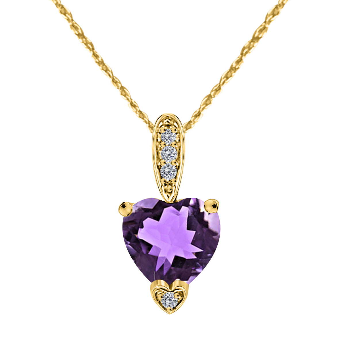 MauliJewels 1.18 Carat Heart Shape Gemstone and Lab Grown Diamond Pendant Necklace for Women in 10K White and Yellow Gold with 18 Inch Gold Plated Chain - Mauli Jewels