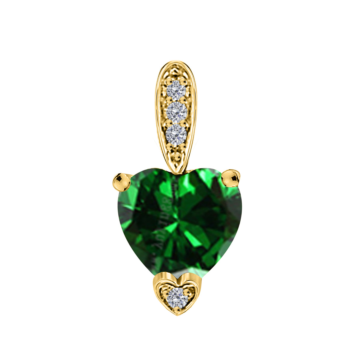 MauliJewels 1.18 Carat Heart Shape Gemstone and Lab Grown Diamond Pendant Necklace for Women in 10K White and Yellow Gold with 18 Inch Gold Plated Chain - Mauli Jewels