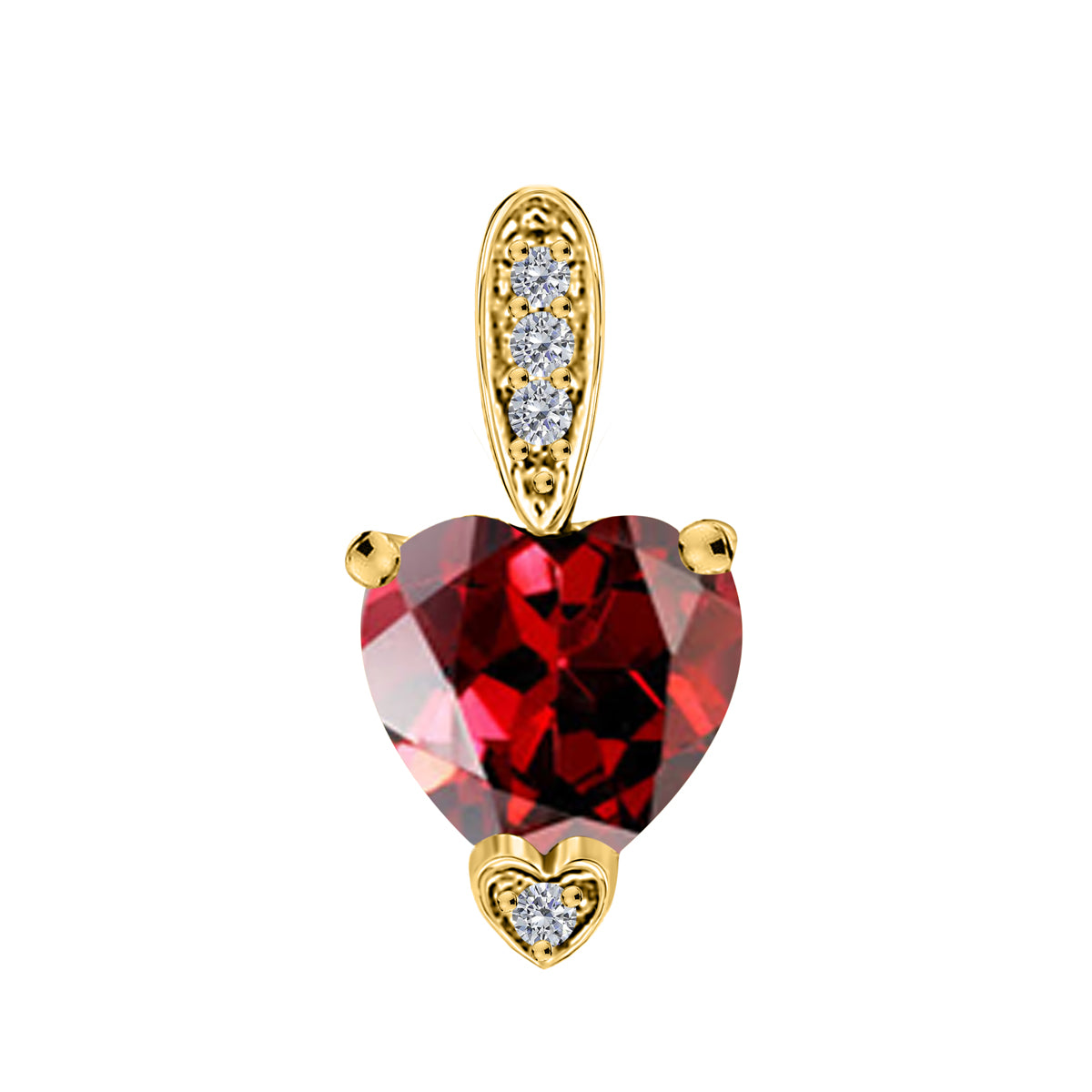 MauliJewels 1.18 Carat Heart Shape Gemstone and Lab Grown Diamond Pendant Necklace for Women in 10K White and Yellow Gold with 18 Inch Gold Plated Chain - Mauli Jewels