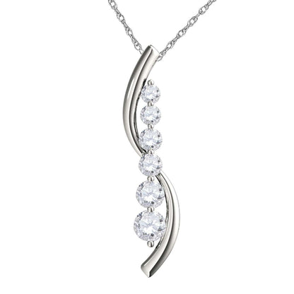 1/2 Carat Natural Round White Diamond Women Pendant Chain Necklace With 18" Box Chain In 14K Solid Rose, White & Yellow Gold