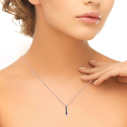 3/4 Carat Natural Round Blue Diamond Pendant Necklace For Women In 14K Solid Rose White Yellow Gold Wth 18" Box Chain