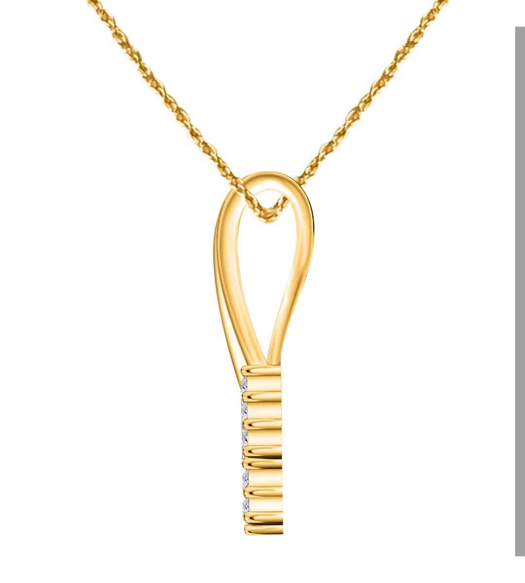 0.25 Carat Diamond ( I-J / I1-I2 ) Cross Pendant Necklace For Women In 10K Rose White & Yellow Gold With 18" Box Chain