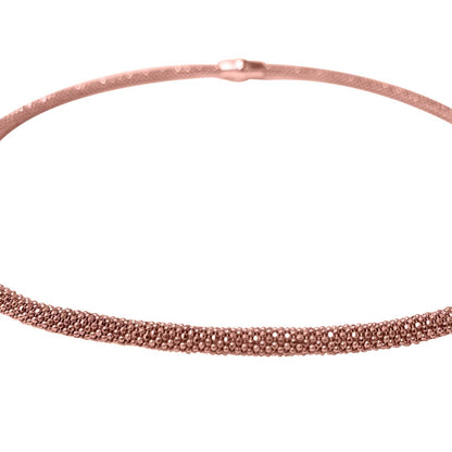 Mauli Jewels 4MM IATLIAN MADE/POP-CORN CHAIN NECKLACE/ 14K ROSE GOLD/ 925 STERLING SILVER