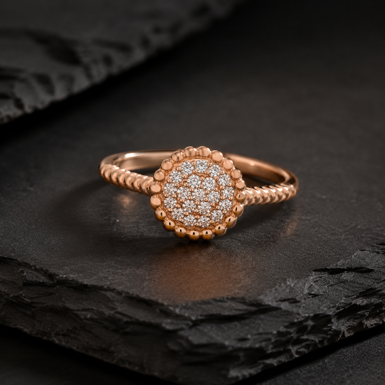 Mauli Jewels Women’s 0.20 Carat Lab Grown Diamond Floral Ring in 10K Rose, White and Yellow Gold Intertwined Flower Design Ring, Engagement Ring - Mauli Jewels