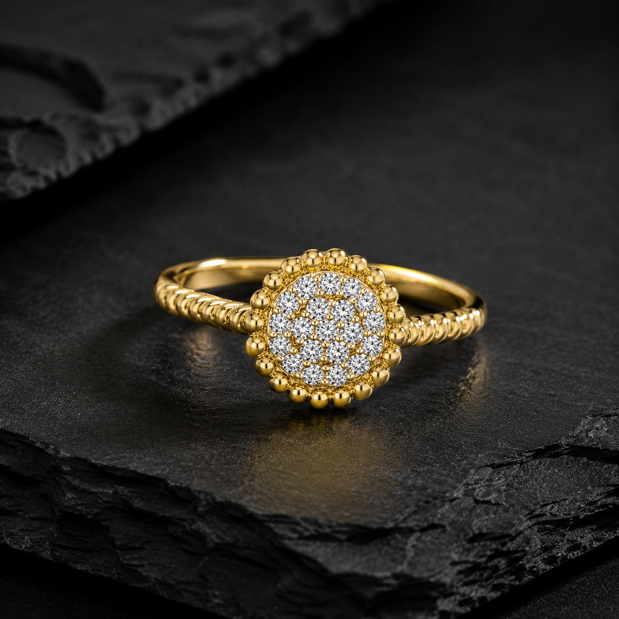 Mauli Jewels Women’s 0.20 Carat Lab Grown Diamond Floral Ring in 10K Rose, White and Yellow Gold Intertwined Flower Design Ring, Engagement Ring - Mauli Jewels