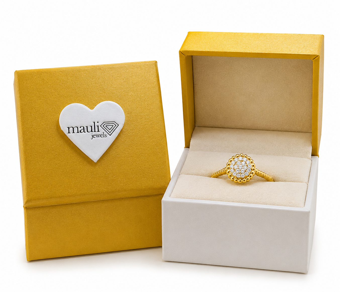 Mauli Jewels Women’s 0.20 Carat Lab Grown Diamond Floral Ring in 10K Rose, White and Yellow Gold Intertwined Flower Design Ring, Engagement Ring - Mauli Jewels