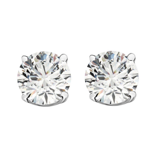 14k Solid Gold Diamond Studs Earrings For Women 1.00 Cttw Brilliant Cut Round Diamond (Color : F-G, Clarity : VS) White Yellow Gold