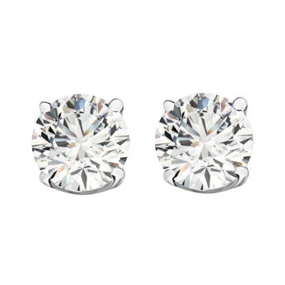 14k Solid Gold Diamond Studs Earrings For Women 2.00 Cttw Brilliant Cut Round Diamond (Color : F-G, Clarity : VS) White Yellow Gold Mauli Jewels