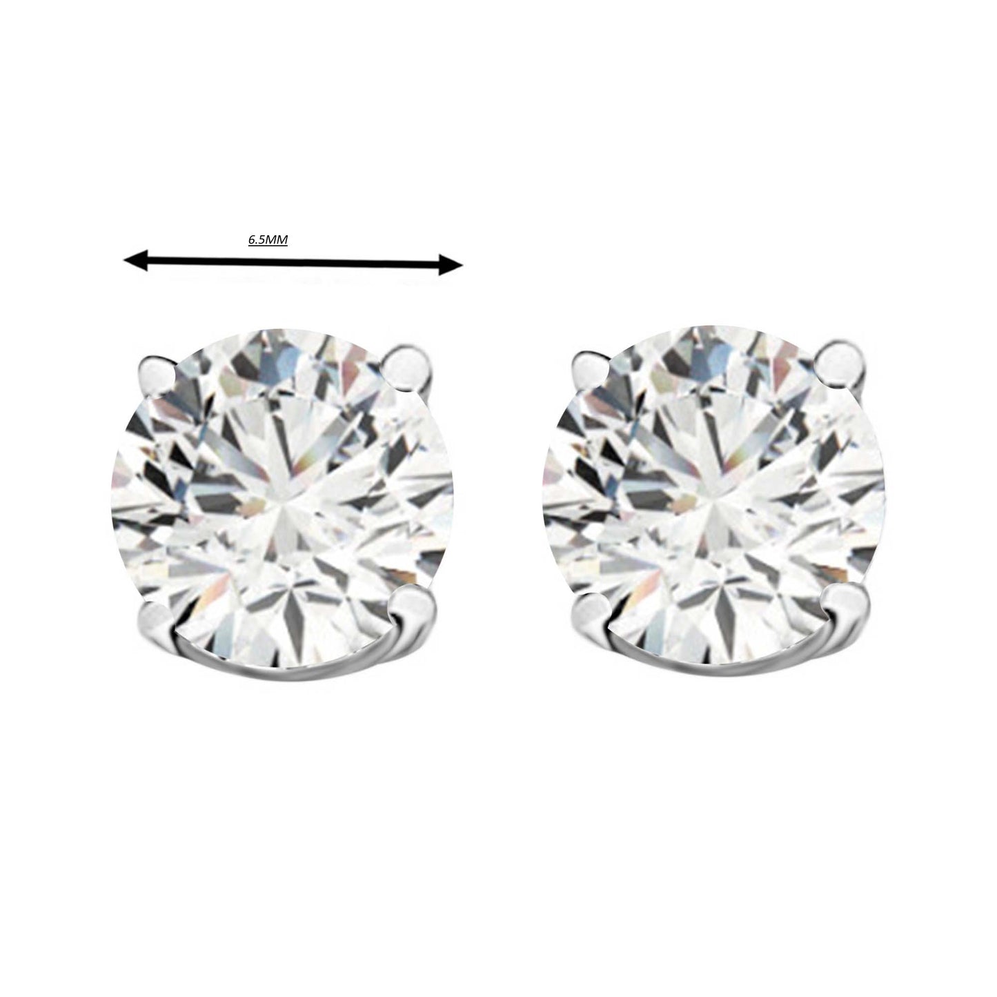 14k Solid Gold Diamond Studs Earrings For Women 2.00 Cttw Brilliant Cut Round Diamond (Color : F-G, Clarity : VS) White Yellow Gold Mauli Jewels