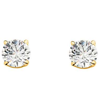 14k Solid Gold Diamond Studs Earrings For Women 0.25 Cttw Brilliant Cut Round Diamond (Color : F-G, Clarity : VS) White Yellow Gold