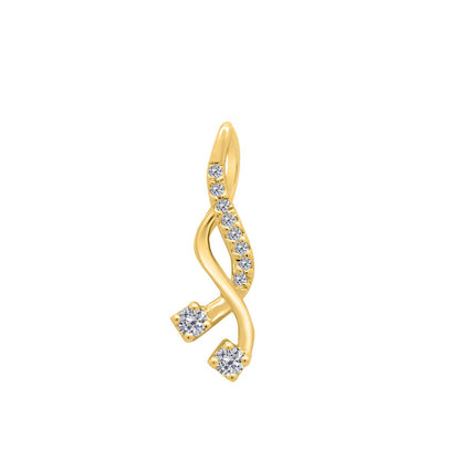 MauliJewels Engagement Necklace for Women 0.25 Carat Swirl Diamond Pendant 4 prongs 10K Yellow Gold With 18'' Chain Mauli Jewels