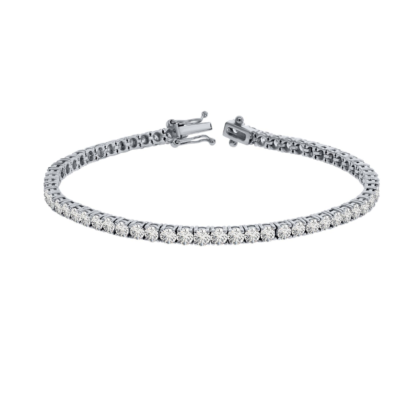 4.00 Carat Natural Round White Diamond Tennis Bracelet for Women/Girls in 14K Solid Gold Mauli Jewels