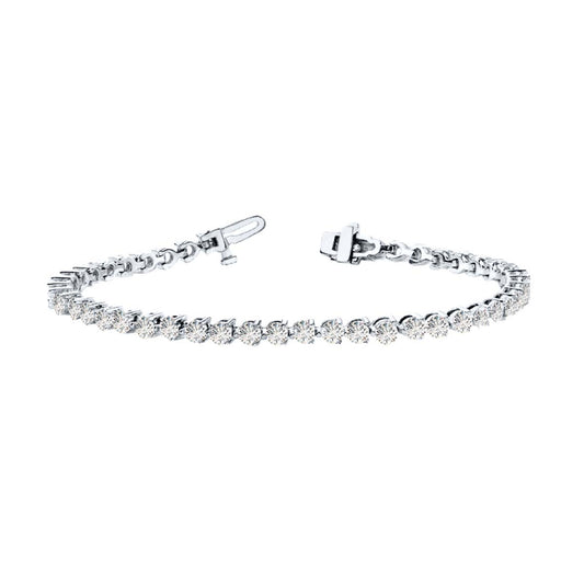 Mauli Jewels 2.00 Carat Lab Grown Diamond Tennis Bracelet for Women, Classic 3 Prong Luxury Collection in 14K Gold (E-F Color, VS1-VS2 Clarity)