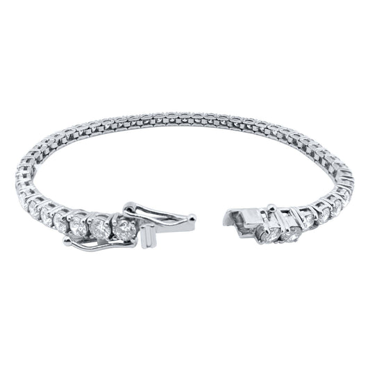 Lab-Grown Diamond Tennis Brilliant-Cut Luxury Bracelet in 14K Gold (F-G/VS1) 2.50 Ct Mauli Jewels