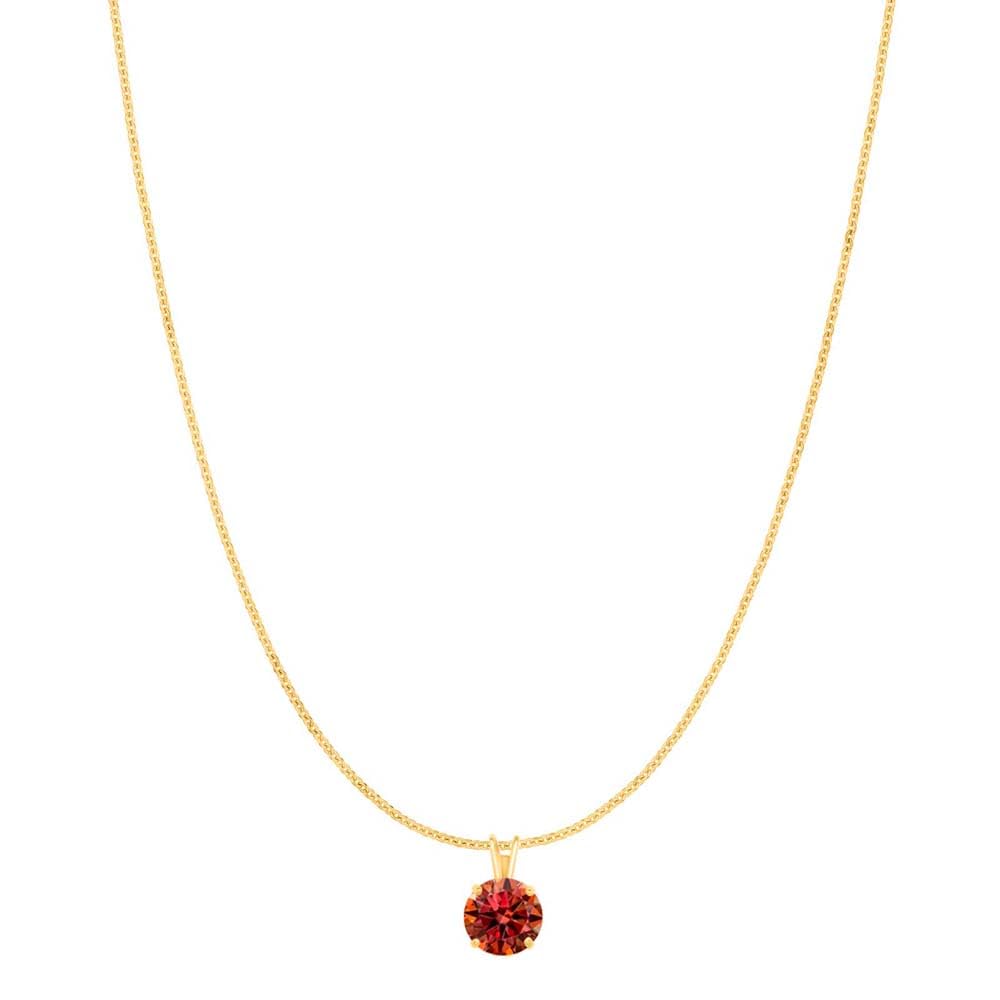 MauliJewels 2.00ct Watermelon Moissanite 14k Yellow Gold Solitaire Pendant with Gold  Silver Chain Mauli Jewels