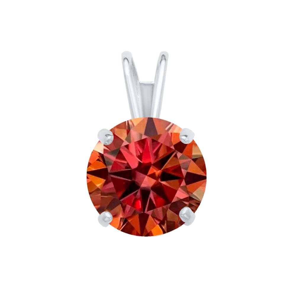 MauliJewels 2.00ct Watermelon Moissanite 14k White Gold Solitaire Pendant with Gold  Silver Chain